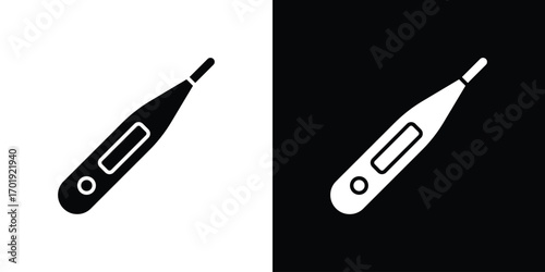Digital thermometer icon symbol for templates, web design and infographics