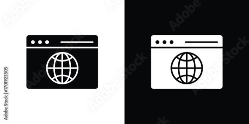 Browser icon symbol for templates, web design and infographics