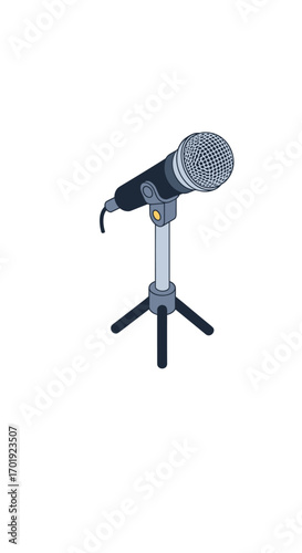 Classic wired microphone set on a sturdy tripod stand with a flexible gooseneck for easy adjustment recording equipment
