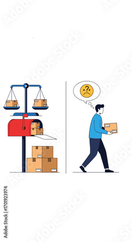 Efficient package delivery weighing and logistics management for seamless shipping operations