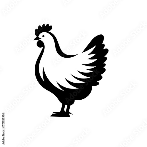 Colorful Hen Vector Illustration – Farm Animal Artwork
