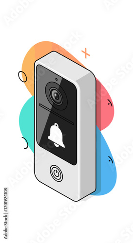 Smart video doorbell camera for home security and remote visitor monitoring with two way audio and motion detection