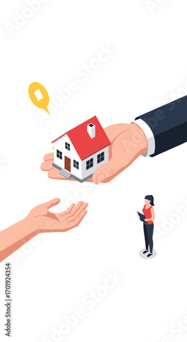Real estate transaction symbolizing property transfer and home ownership dreams