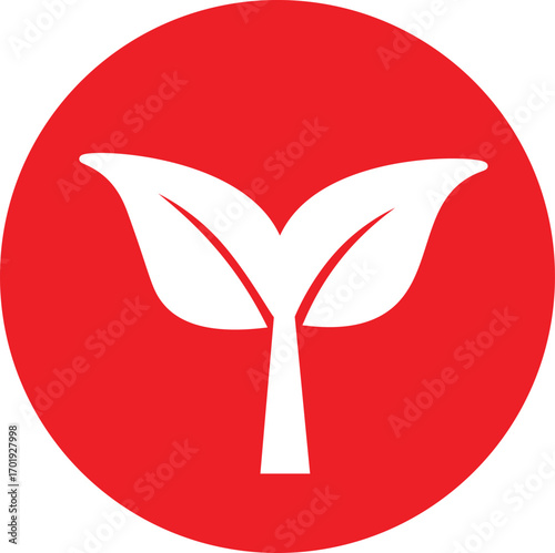 vector illustration of a red  eco icon