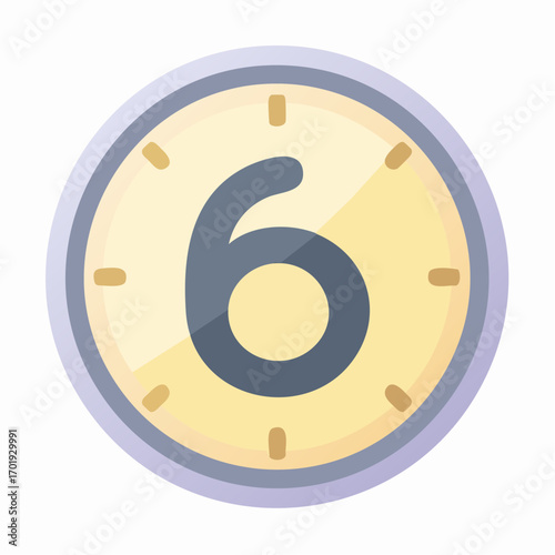 Clock illustration displays six o'clock time with round face and hands indicating the hours in morning or evening