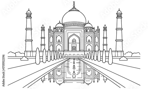 Mausoleum coloring page design featuring detailed exterior illustration for art and relaxation activities