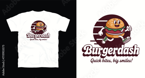 Burgerdash typography vintage burger t-shirt design print