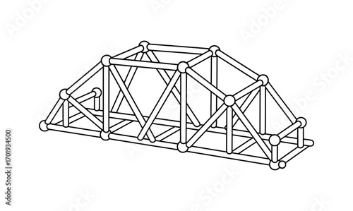 Truss bridge coloring page for kids and adults with simple design for relaxation and creativity