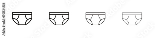 Underpants icons. thin line symbols in strokes