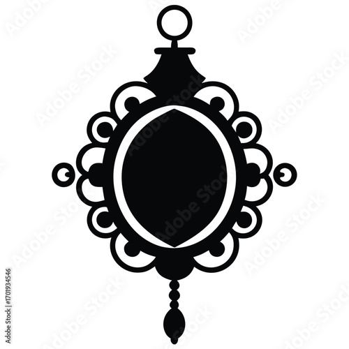 mirror reflective chandelier vector icon