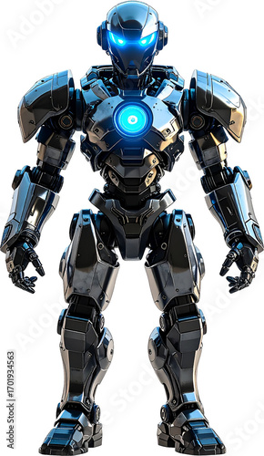 3D Robot Soldier PNG transparent background isolated render