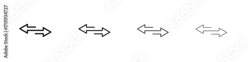 Transfer arrows icons. thin line symbols in strokes