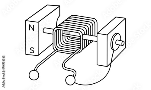 Simple electric motor illustration for educational and technical design use
