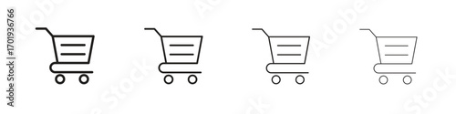 Shopping cart icons. thin line symbols in strokes