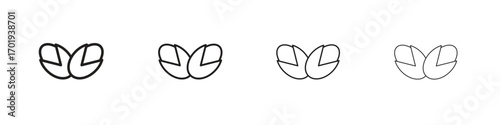 Pistachio icons. thin line symbols in strokes
