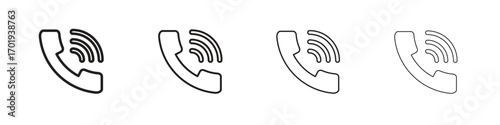 Phone call icons. thin line symbols in strokes