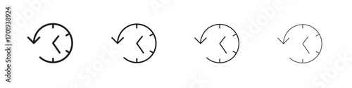 Past time icons. thin line symbols in strokes