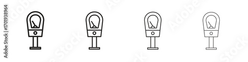 Parking meter icons. thin line symbols in strokes