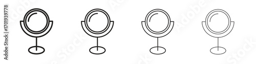 Mirror icons. thin line symbols in strokes
