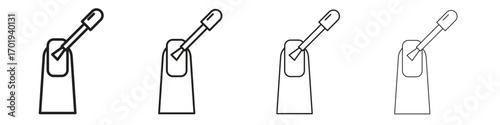 Manicure icons. thin line symbols in strokes