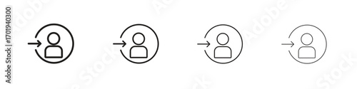 Login icons. thin line symbols in strokes