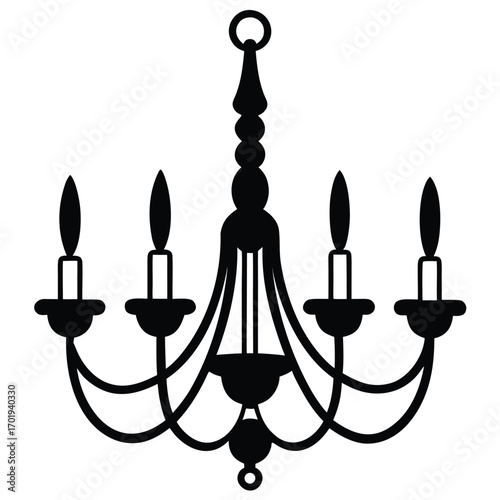 floating candle chandelier vector icon