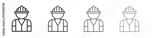 Labour icons. thin line symbols in strokes