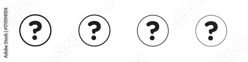 Interrogation icons. thin line symbols in strokes
