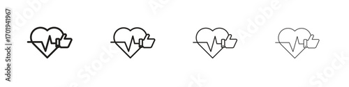 Good health icons. thin line symbols in strokes