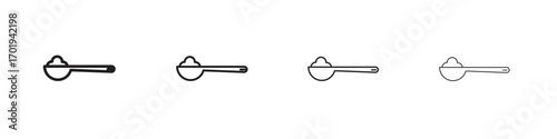 full spoon icons. thin line symbols in strokes