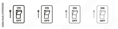 Electric switch icons. thin line symbols in strokes