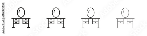 Dresser icons. thin line symbols in strokes
