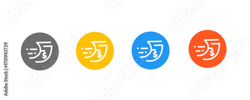 Illustrations for fast and accurate online payment very fast wallets logo design