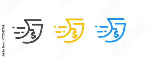 Illustrations for fast and accurate online payment very fast wallets logo design