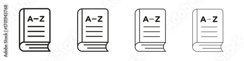Dictionaries icons. thin line symbols in strokes