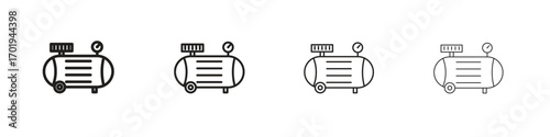 Compressor icons. thin line symbols in strokes