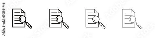 Case studies icons. thin line symbols in strokes