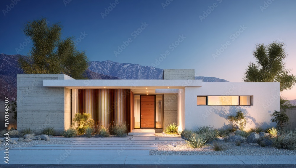 Fototapeta premium Modern Desert Home Architectural Rendering