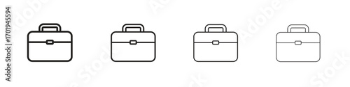 Briefcase icons. thin line symbols in strokes