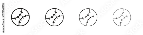 Baseball icons. thin line symbols in strokes