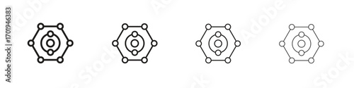 Antioxidant icons. thin line symbols in strokes