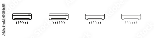 Air conditioner icons. thin line symbols in strokes