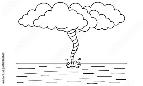 Whimsical waterspout coloring page for kids and art enthusiasts