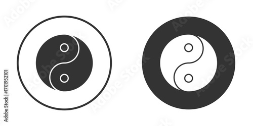 Yin yang icon or Logo. Flat Style vector EPS.