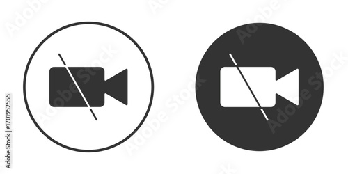 Video off icon or Logo. Flat Style vector EPS.