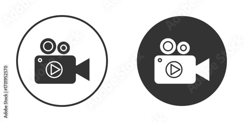 Video camera icon or Logo. Flat Style vector EPS.