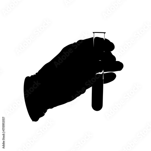 Gloved Hand Holding Test Tube
