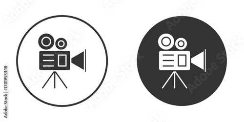 TV camera icon or Logo. Flat Style vector EPS.