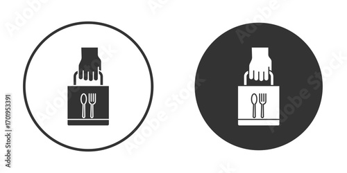 Take away food icon or Logo. Flat Style vector EPS.
