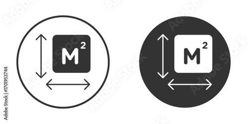 Square Meter icon or Logo. Flat Style vector EPS.